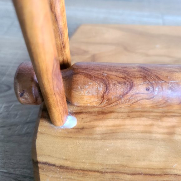 Vintage wooden slide bar napkin holder. Retro kitchen. - Picture 6 of 7